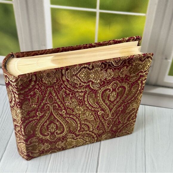 Vintage Photo 50 Page Album Book Burgundy Paisley Gold - Picture 2 of 8